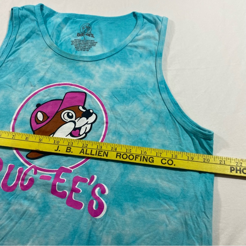 Buc-ee's Shirt Blue Pink Tank Top Summer TieDye Muscle Shirt Women’s Large - Picture 4 of 7